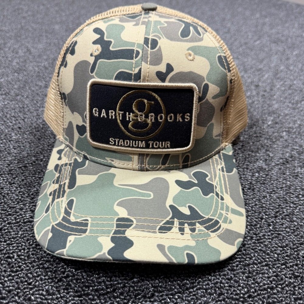 Garth Brooks Stadium Tour Camo Trucker Hat Snapback Mesh Cap Camouflage